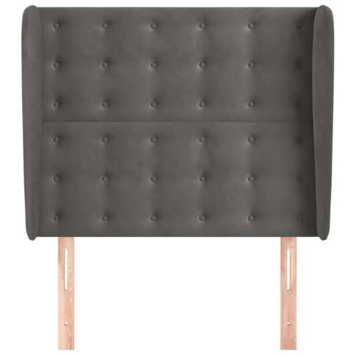 Uzglavlje s ušima tamnosivo 93x23x118/128 cm baršunasto - Tamno siva 93 x 23 x 118/128 cm 1 Cijena