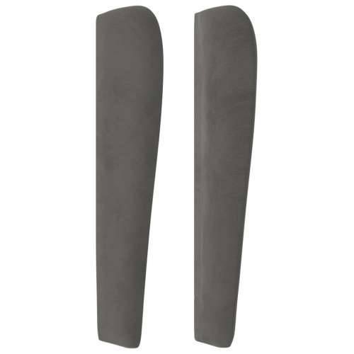 Uzglavlje s ušima tamnosivo 93x23x118/128 cm baršunasto - Tamno siva 93 x 23 x 118/128 cm 1 Cijena