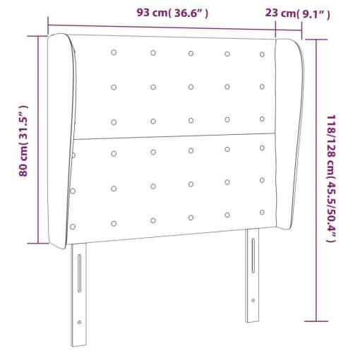 Uzglavlje s ušima tamnosivo 93x23x118/128 cm baršunasto - Tamno siva 93 x 23 x 118/128 cm 1 Cijena