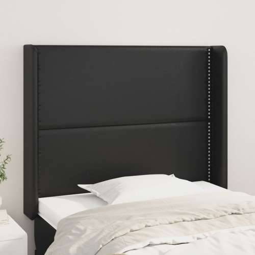 Uzglavlje s ušima crno 83x16x118/128 cm od umjetne kože - Crna 83 x 16 x 118/128 cm 1 Cijena