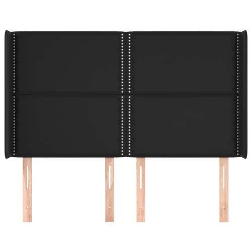 Uzglavlje s ušima crno 147x16x118/128 cm od umjetne kože - Crna 147 x 16 x 118/128 cm 1 Cijena