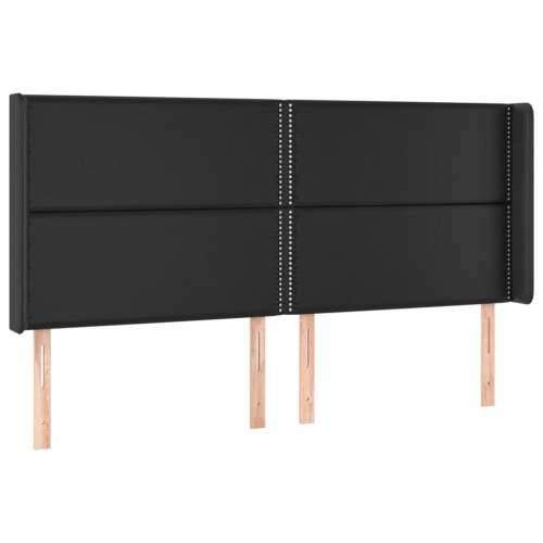 Uzglavlje s ušima crno 163x16x118/128 cm od umjetne kože - Crna 163 x 16 x 118/128 cm 1 Cijena