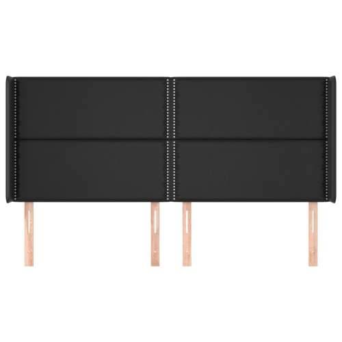 Uzglavlje s ušima crno 163x16x118/128 cm od umjetne kože - Crna 163 x 16 x 118/128 cm 1 Cijena