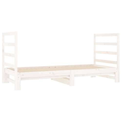 Dnevni ležaj na izvlačenje bijeli 2x(90x190)cm masivna borovina - Bijela Cijena