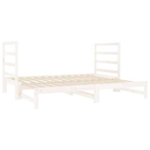 Dnevni ležaj na izvlačenje bijeli 2x(90x190)cm masivna borovina - Bijela Cijena