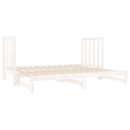 Dnevni ležaj na izvlačenje bijeli 2x(90x190)cm masivna borovina - Bijela Cijena