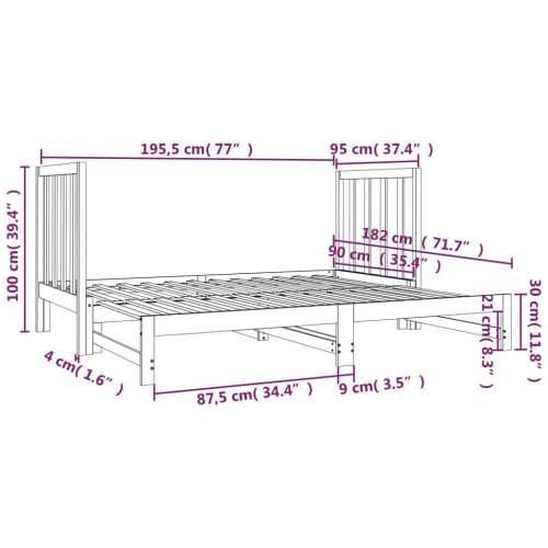 Dnevni ležaj na izvlačenje bijeli 2x(90x190)cm masivna borovina - Bijela Cijena