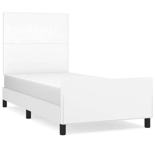 Okvir za krevet s uzglavljem bijeli 80 x 200 cm od umjetne kože - Bijela 80 x 200 cm Gladak dizajn Cijena