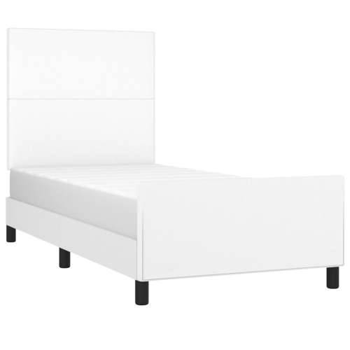 Okvir za krevet s uzglavljem bijeli 80 x 200 cm od umjetne kože - Bijela 80 x 200 cm Gladak dizajn Cijena