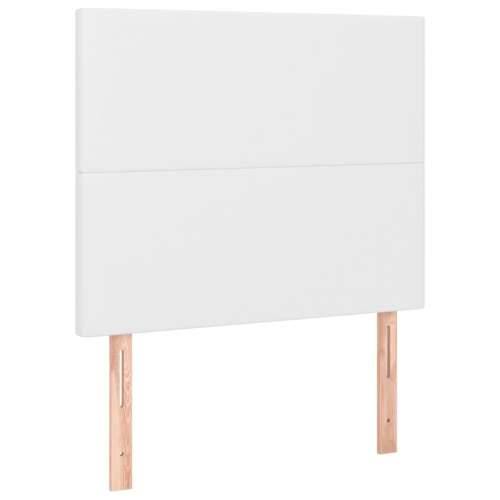 Okvir za krevet s uzglavljem bijeli 80 x 200 cm od umjetne kože - Bijela 80 x 200 cm Gladak dizajn Cijena