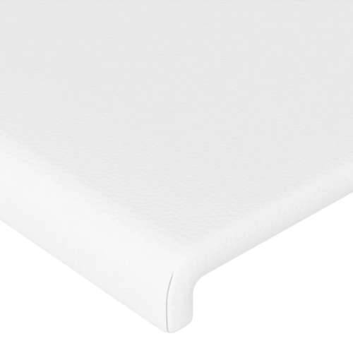Okvir za krevet s uzglavljem bijeli 80 x 200 cm od umjetne kože - Bijela 80 x 200 cm Gladak dizajn Cijena