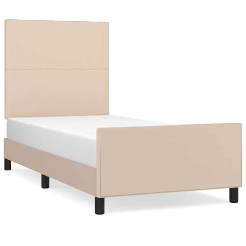 Okvir za krevet s uzglavljem cappuccino 80x200 cm umjetna koža - Boja cappuccina 80 x 200 cm Gladak dizajn Cijena