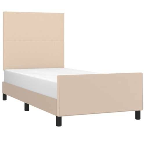 Okvir za krevet s uzglavljem cappuccino 80x200 cm umjetna koža - Boja cappuccina 80 x 200 cm Gladak dizajn Cijena