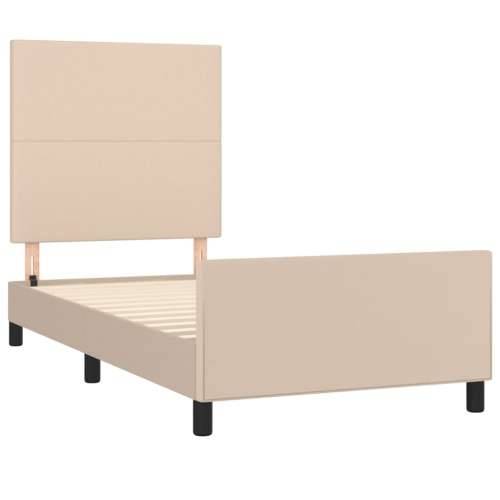 Okvir za krevet s uzglavljem cappuccino 80x200 cm umjetna koža - Boja cappuccina 80 x 200 cm Gladak dizajn Cijena