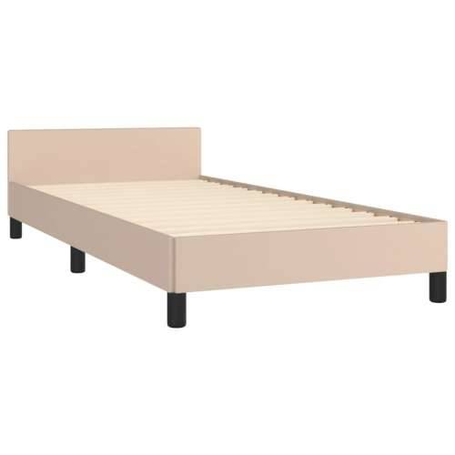 Okvir za krevet s uzglavljem cappuccino 80x200 cm umjetna koža - Boja cappuccina 80 x 200 cm Gladak dizajn Cijena