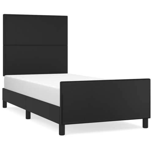 Okvir za krevet s uzglavljem crni 90x190 cm od umjetne kože - Crna 90 x 190 cm Gladak dizajn Cijena