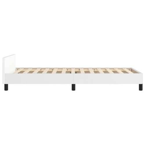 Okvir za krevet s uzglavljem bijeli 100x200 cm od umjetne kože - Bijela 100 x 200 cm Gladak dizajn Cijena