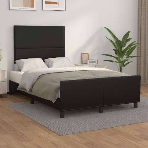 Okvir za krevet s uzglavljem crni 120 x 200 cm od umjetne kože - Crna 120 x 200 cm Gladak dizajn Cijena