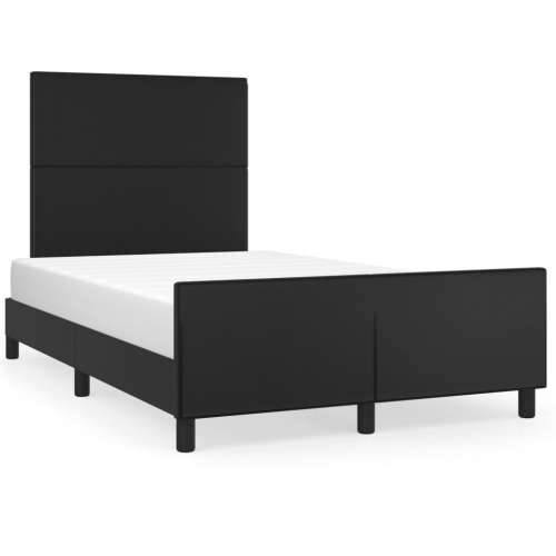 Okvir za krevet s uzglavljem crni 120 x 200 cm od umjetne kože - Crna 120 x 200 cm Gladak dizajn Cijena