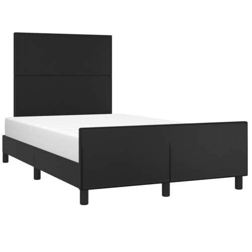 Okvir za krevet s uzglavljem crni 120 x 200 cm od umjetne kože - Crna 120 x 200 cm Gladak dizajn Cijena