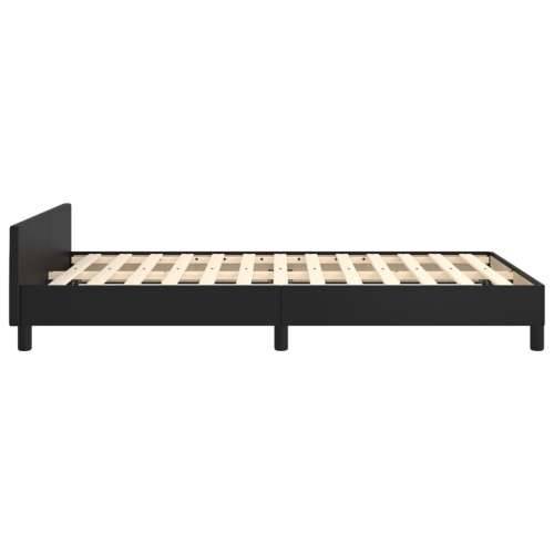 Okvir za krevet s uzglavljem crni 120 x 200 cm od umjetne kože - Crna 120 x 200 cm Gladak dizajn Cijena