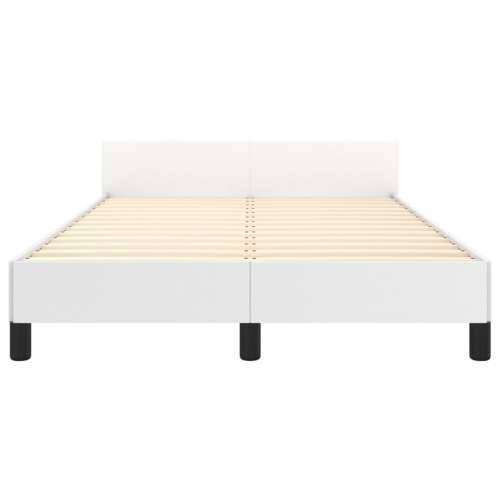 Okvir za krevet s uzglavljem bijeli 120x200 cm od umjetne kože - Bijela 120 x 200 cm Gladak dizajn Cijena