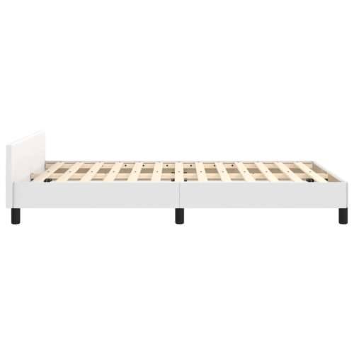 Okvir za krevet s uzglavljem bijeli 120x200 cm od umjetne kože - Bijela 120 x 200 cm Gladak dizajn Cijena
