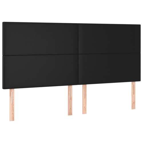 Okvir za krevet s uzglavljem crni 180x200 cm od umjetne kože - Crna 180 x 200 cm Gladak dizajn Cijena