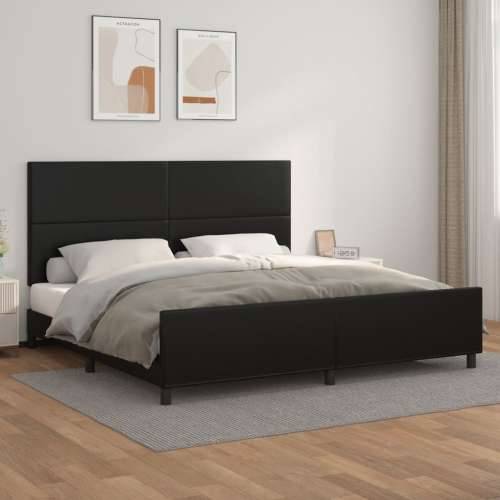 Okvir za krevet s uzglavljem crni 200x200 cm od umjetne kože - Crna 200 x 200 cm Gladak dizajn Cijena