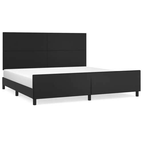 Okvir za krevet s uzglavljem crni 200x200 cm od umjetne kože - Crna 200 x 200 cm Gladak dizajn Cijena