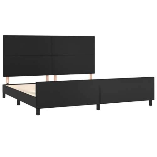 Okvir za krevet s uzglavljem crni 200x200 cm od umjetne kože - Crna 200 x 200 cm Gladak dizajn Cijena