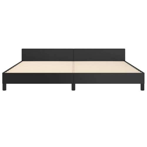 Okvir za krevet s uzglavljem crni 200x200 cm od umjetne kože - Crna 200 x 200 cm Gladak dizajn Cijena