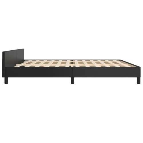 Okvir za krevet s uzglavljem crni 200x200 cm od umjetne kože - Crna 200 x 200 cm Gladak dizajn Cijena