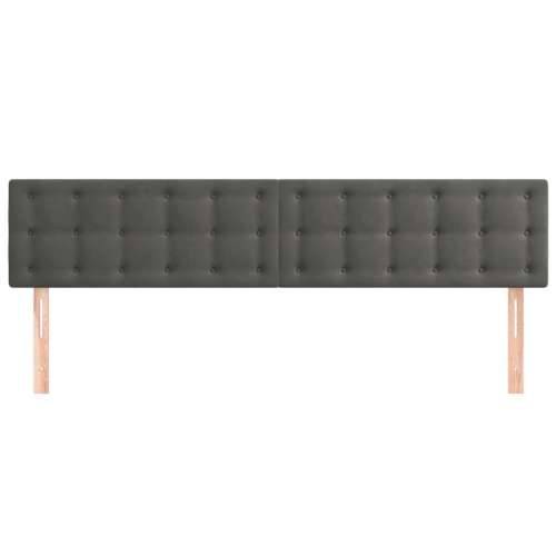 Uzglavlja 2 kom tamnosiva 90x5x78/88 cm baršunasta - Tamno siva 180 cm 1 Nisko Cijena