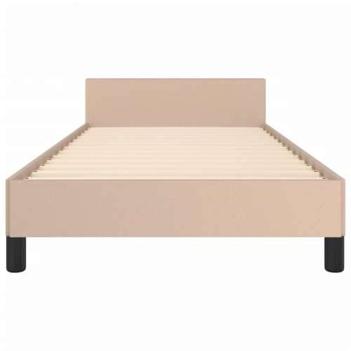 Okvir za krevet s uzglavljem cappuccino 90x190 cm umjetna koža - Boja cappuccina 90 x 190 cm Obično s čavlima Cijena