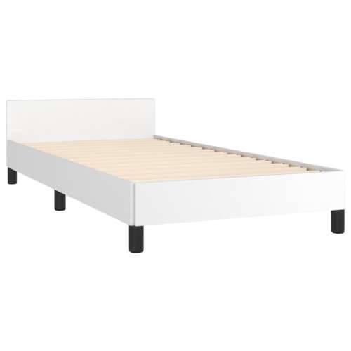 Okvir za krevet s uzglavljem bijela 90x200 cm od umjetne kože - Bijela 90 x 200 cm Obično s čavlima Cijena