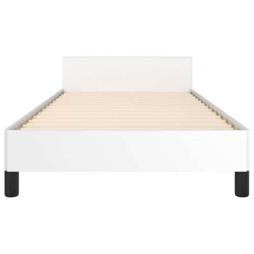 Okvir za krevet s uzglavljem bijela 90x200 cm od umjetne kože - Bijela 90 x 200 cm Obično s čavlima Cijena