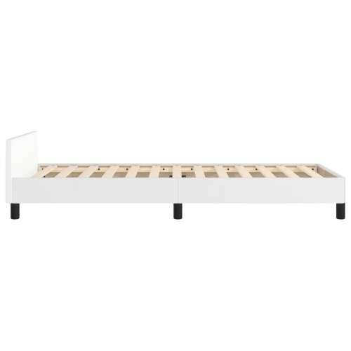 Okvir za krevet s uzglavljem bijela 90x200 cm od umjetne kože - Bijela 90 x 200 cm Obično s čavlima Cijena
