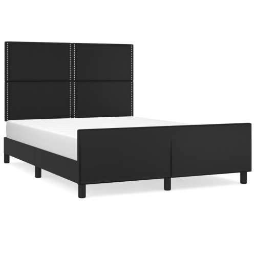 Okvir za krevet s uzglavljem crni 140x190 cm od umjetne kože - Crna 140 x 190 cm Obično s čavlima Cijena