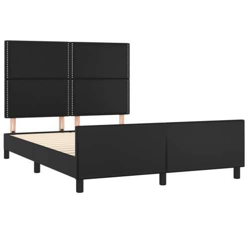 Okvir za krevet s uzglavljem crni 140x190 cm od umjetne kože - Crna 140 x 190 cm Obično s čavlima Cijena