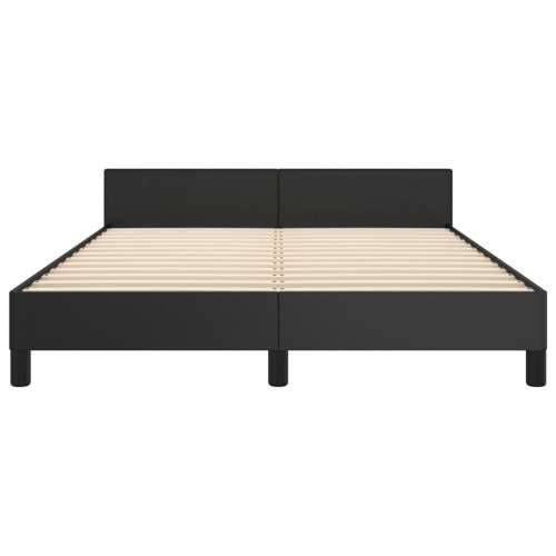 Okvir za krevet s uzglavljem crni 140x190 cm od umjetne kože - Crna 140 x 190 cm Obično s čavlima Cijena