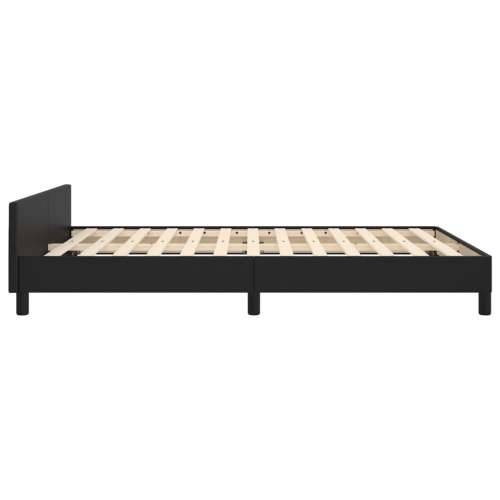 Okvir za krevet s uzglavljem crni 140x190 cm od umjetne kože - Crna 140 x 190 cm Obično s čavlima Cijena