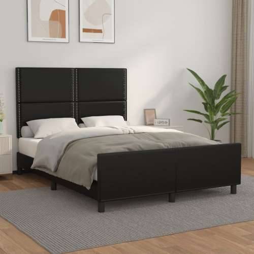 Okvir za krevet s uzglavljem crni 140x200 cm od umjetne kože - Crna 140 x 200 cm Obično s čavlima Cijena