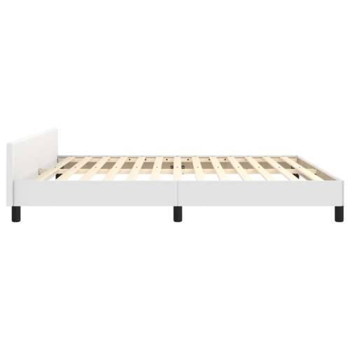 Okvir za krevet s uzglavljem bijeli 180x200 cm od umjetne kože - Bijela 180 x 200 cm Obično s čavlima Cijena