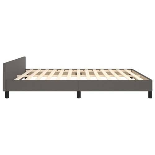 Okvir za krevet s uzglavljem sivi 180x200 cm od umjetne kože - Siva 180 x 200 cm Obično s čavlima Cijena