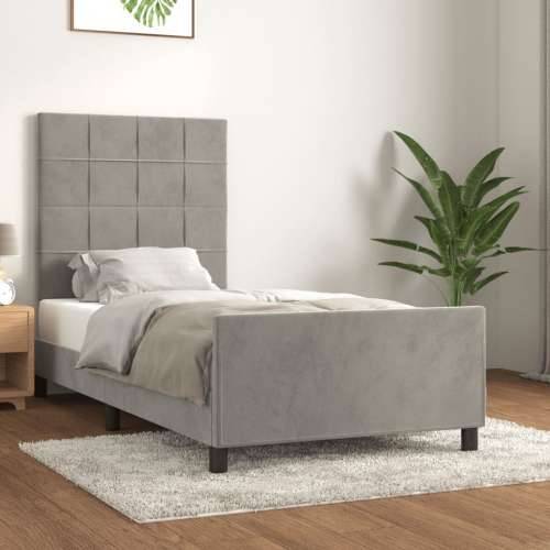 Okvir za krevet bez madraca svjetlosivi 80x200 cm baršunasti - Svjetlosiva 80 x 200 cm Blok s kvadratima Cijena