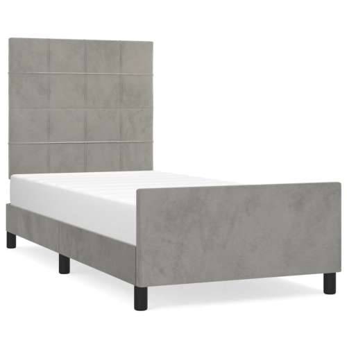 Okvir za krevet bez madraca svjetlosivi 80x200 cm baršunasti - Svjetlosiva 80 x 200 cm Blok s kvadratima Cijena