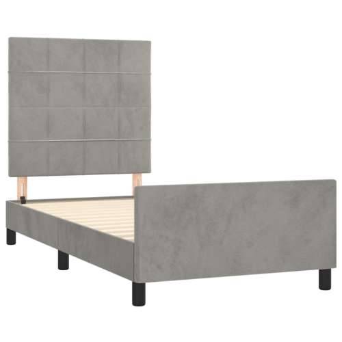 Okvir za krevet bez madraca svjetlosivi 80x200 cm baršunasti - Svjetlosiva 80 x 200 cm Blok s kvadratima Cijena