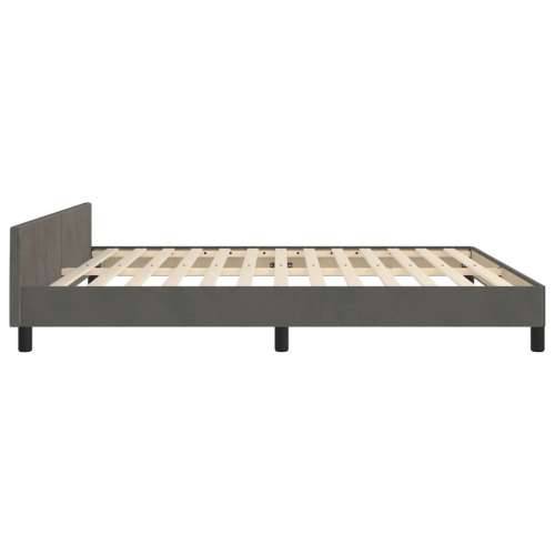 Okvir za krevet s uzglavljem tamnosivi 180x200 cm baršunasti - Tamno siva 180 x 200 cm Blok s kvadratima Cijena