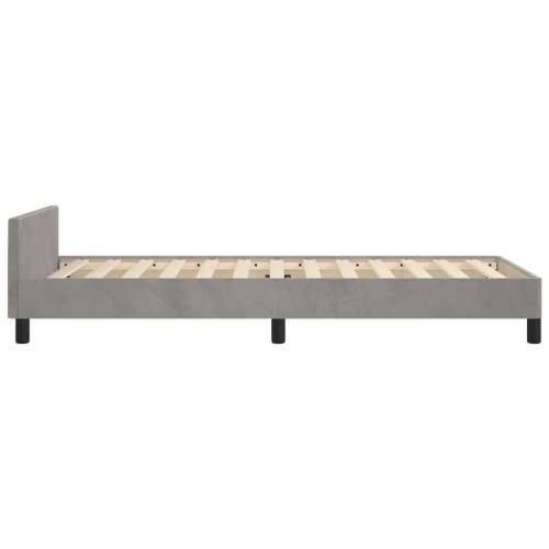 Okvir kreveta bez madraca svjetlosivi 90x200 cm baršunasti - Svjetlosiva 90 x 200 cm Okomite pruge Cijena